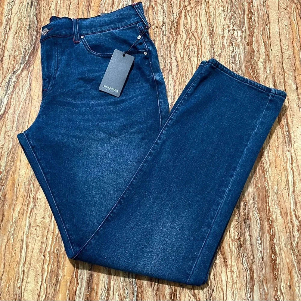 True Religion Jeans Dark Indigo Blaster Ricky Straight Jeans Men’s Size 38